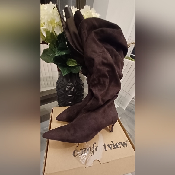 ROAMANS Brown kitten Slouch suede kitten boots... Sz 11W.(true-widecalf) - Picture 2 of 6